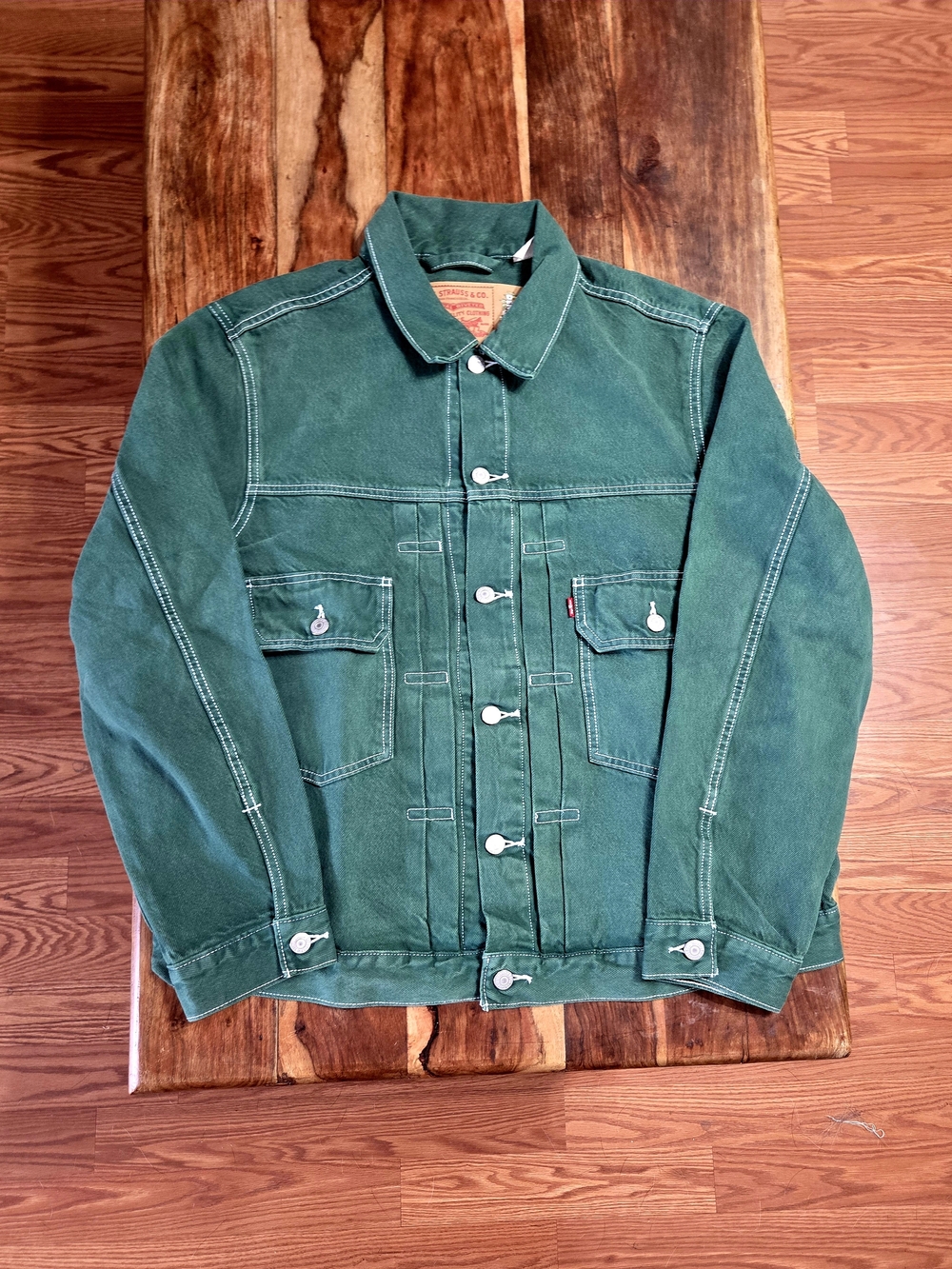 Denim Tears x Levi's Type-2 Long-Sleeve Green Denim Jacket. Size Large - Picture 2 of 9